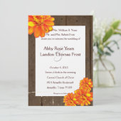 ウッドプランク オレンジジニア 結婚式招待状 招待状 (スタンド正面)