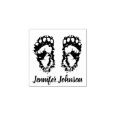 ウッドベアーポーズラバースタンプと名前 ラバースタンプ (インプリント)