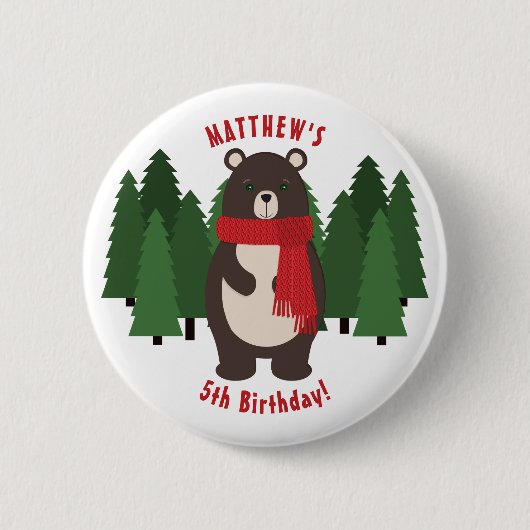 ウッドベア 缶バッジ (正面)