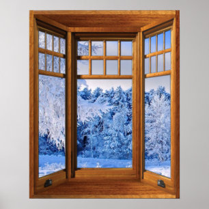 ウッドベイ窓の幻想新雪景色 ポスター