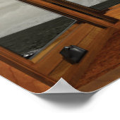 ウッドベイ窓の幻想白い花ポスター ポスター (角)