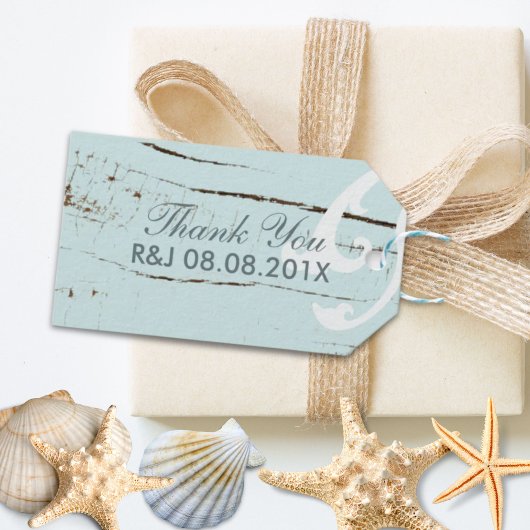 ウッドベエレガントシーシェルビーチ結婚式の恩恵 ギフトタグ