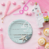 ウッドベエレガントシーシェルビーチ結婚式の恩恵 ペーパープレート (パーティー)