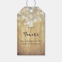 ウッドベビー素朴ズブレスメイソンジャールバ結婚ンズ ギフトタグ