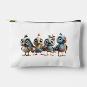 ウッドペッカーかわいいベビー鳥プリントカットソー小さなアカース アクセサリーポーチ (正面)