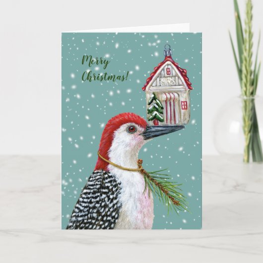 ウッドペッカーとヴィンテージハウスカード カード (正面)