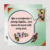 ウッドペッカーの着実なリズ離れム愛のマーク サンキューカード (正面/裏面)
