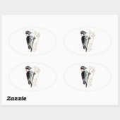 ウッドペッカーイラストレーション 楕円形シール (シート)