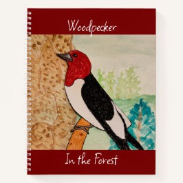 ウッドペッカーインザフォレスト深いレッド ノートブック