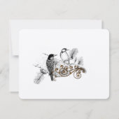 ウッドペッカーズヴィンテージラブバーズウェディングRSVP 出欠カード (正面)