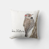 ウッドペッカー水彩装飾用クッション クッション (正面)