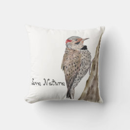 ウッドペッカー水彩装飾用クッション クッション