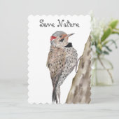 ウッドペッカー水彩装飾用クッション 招待状 (スタンド正面)