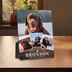 ウッドペットメモリアル4写真コラージュ フォトプラーク