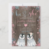 ウッドペンギンジェンダーが雪片を明かす 招待状 (正面)