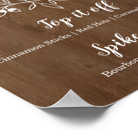 ウッドホットアップルサイダーバーメニューウェディングパーティー ポスター (角)