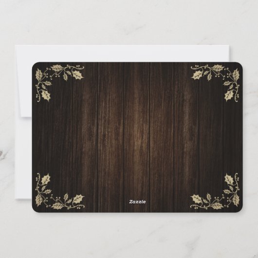 ウッドホリ素朴メリークリスマスハッピーニューイヤー シーズンカード (裏面)