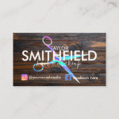 ウッドホロ素朴シザーズヘア&メイクアップトレンディー 名刺 (正面)