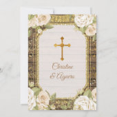 ウッドホワイトローズツインバプテスマ&第三誕生日 招待状 (裏面)