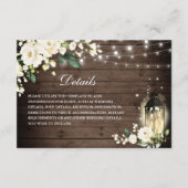 ウッドホワイトローズフローラ結婚ランタン詳細 エンクロージャーカード (正面)