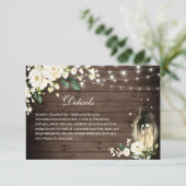 ウッドホワイトローズフローラ結婚ランタン詳細 エンクロージャーカード (スタンド正面)