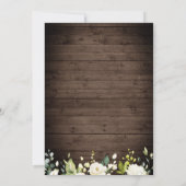 ウッドホワイトローゼランタン素朴ウォーターカラー結婚ズ 招待状 (裏面)