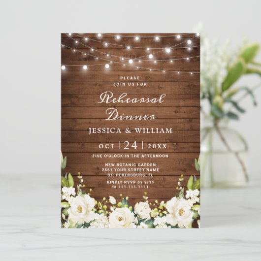 ウッドホワ素朴イトローゼズアジランジェアリハーサルディナー 招待状 (スタンド正面)