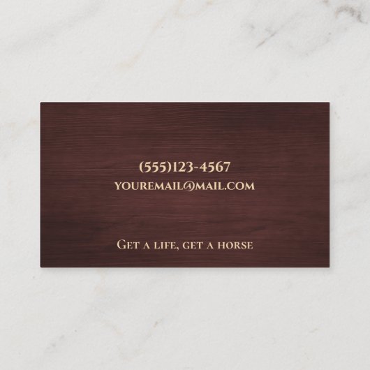 ウッドホースシューエクエストランホースファリアサービス 名刺 (裏面)