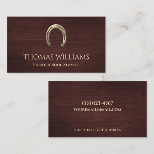ウッドホースシューエクエストランホースファリアサービス 名刺 (正面/裏面)