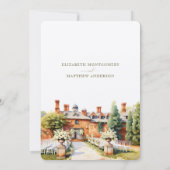 ウッドホールエレガントマナーウォーターカラー結婚ズ 招待状 (裏面)