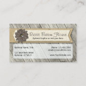 ウッドボタ素朴ン生地フラワー&シャビーバーラップ 名刺 (裏面)