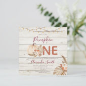 ウッドボヘミアンパンパスグラス パンプキン 誕生日 招待状 (スタンド正面)