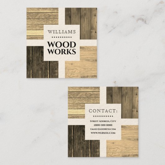 ウッドボードタムスクエア名刺 スクエア名刺 (正面/裏面)