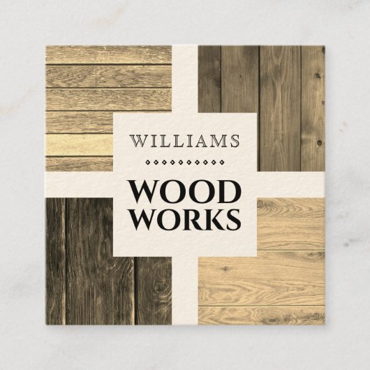 ウッドボードタムスクエア名刺 スクエア名刺 (正面)