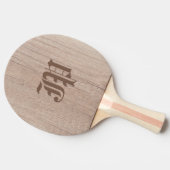 ウッドボードプランクルックオールドスクリプトモノグラムテンプレート 卓球ラケット (横)