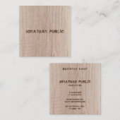 ウッドボードプランクルック動揺して文字エレガント スクエア名刺 (正面/裏面)