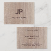 ウッドボードルックモノグラム動揺して文字テンプレート 名刺 (正面/裏面)