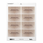 ウッドボードルック動揺して文字スタイリッシュテンプレート ラベル (フルシート)