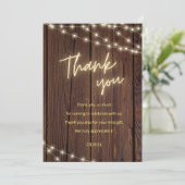 ウッドボー素朴ストリングライトブライダルシャワー サンキューカード (スタンド正面)