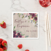 ウッドボー素朴ホフローラライトバーサリー結婚ズ スタンダードカクテルナプキン (インサイチュ)