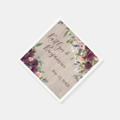 ウッドボー素朴ホフローラライトバーサリー結婚ズ スタンダードカクテルナプキン (角)