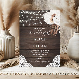 ウッドボー素朴ホ乾燥フローラ結婚ズ 招待状