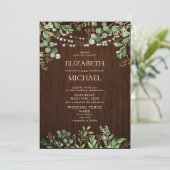 ウッドボ素朴タニカルストリングライツファーム結婚ズ 招待状 (スタンド正面)