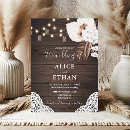 ウッドボ素朴ホ熱帯花サマー結婚ズ 招待状