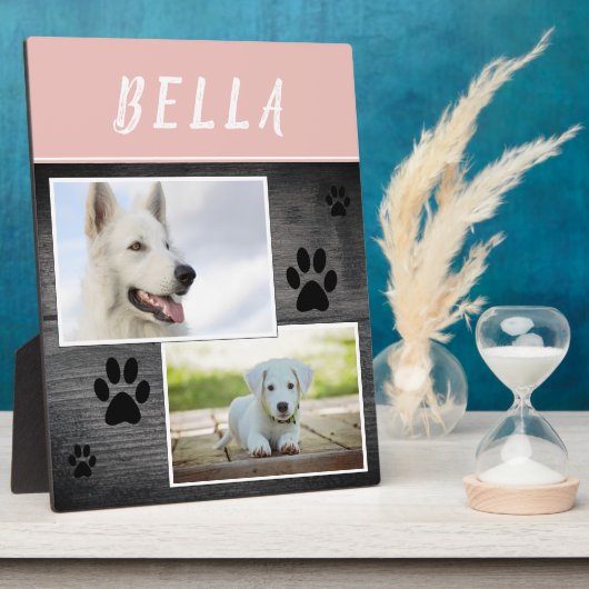 ウッドポー素朴トプリントペットドッグ2写真 フォトプラーク (側面)