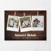 ウッドマウンテン素朴フォレストストリングライツ結婚ズ 三つ折り招待状 (カバー)