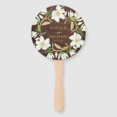 ウッドマグノリア素朴カスタムウェディング ハンドファン (正面)