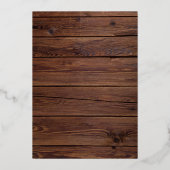 ウッドミニマ素朴リストフォーマルイニシャルボホ 箔招待状 (裏面)