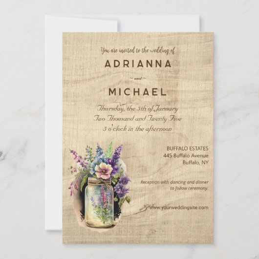 ウッドメイソンジャールカントリーフローラ結婚式招待状 招待状 (正面)