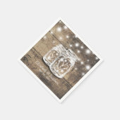 ウッドメイソン素朴ジャイルストリングライトウェディングシャワー スタンダードカクテルナプキン (角)